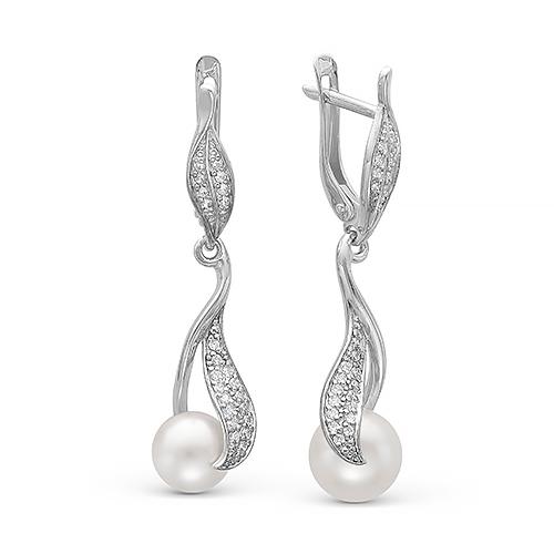 Серьги длинные Zlato, серебро 925 проба, вставка фианит/жемчуг (Zlato, Россия) — от 254.59 руб. в сети магазинов DIAMANTE забронировать в магазине Серьги длинные Zlato, серебро 925 проба, вставка фианит/жемчуг