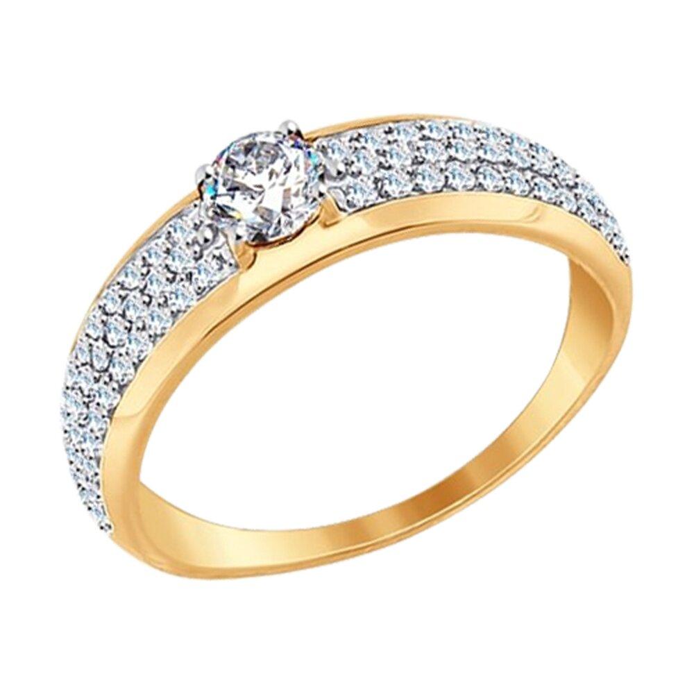 Кольцо помолвочное SOKOLOV, красное золото 585 проба, вставка фианит (SOKOLOV, Россия) — от 1032.24 руб. в сети магазинов DIAMANTE забронировать в магазине Кольцо помолвочное SOKOLOV, красное золото 585 проба, вставка фианит