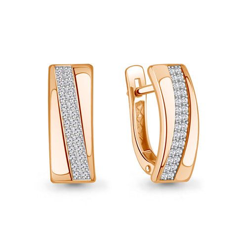 Серьги с английским замком Aquamarine, красное золото 585 проба, вставка фианит (Aquamarine, Россия) — от 1940.40 руб. в сети магазинов DIAMANTE забронировать в магазине Серьги с английским замком Aquamarine, красное золото 585 проба, вставка фианит (Aquamarine, Россия)