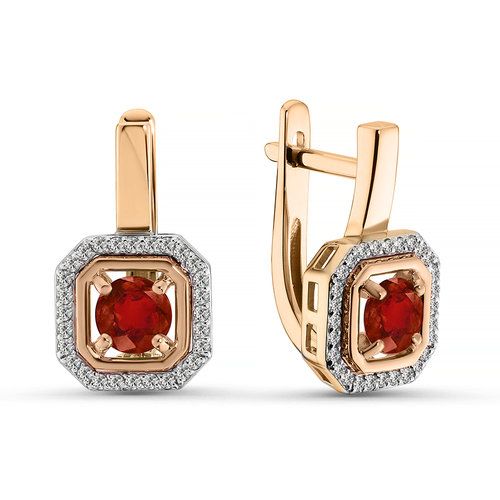 Серьги с английским замком Era Jewellery, красное золото 585 проба, вставка рубин (Era Jewellery, Россия) — от 5998.79 руб. в сети магазинов DIAMANTE забронировать в магазине Серьги с английским замком Era Jewellery, красное золото 585 проба, вставка рубин (Era Jewellery, Россия)