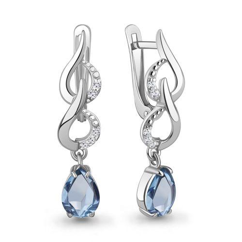 Серьги длинные Aquamarine, серебро 925 проба, вставка фианит (Aquamarine, Россия) — от 287.36 руб. в сети магазинов DIAMANTE забронировать в магазине Серьги длинные Aquamarine, серебро 925 проба, вставка фианит (Aquamarine, Россия)