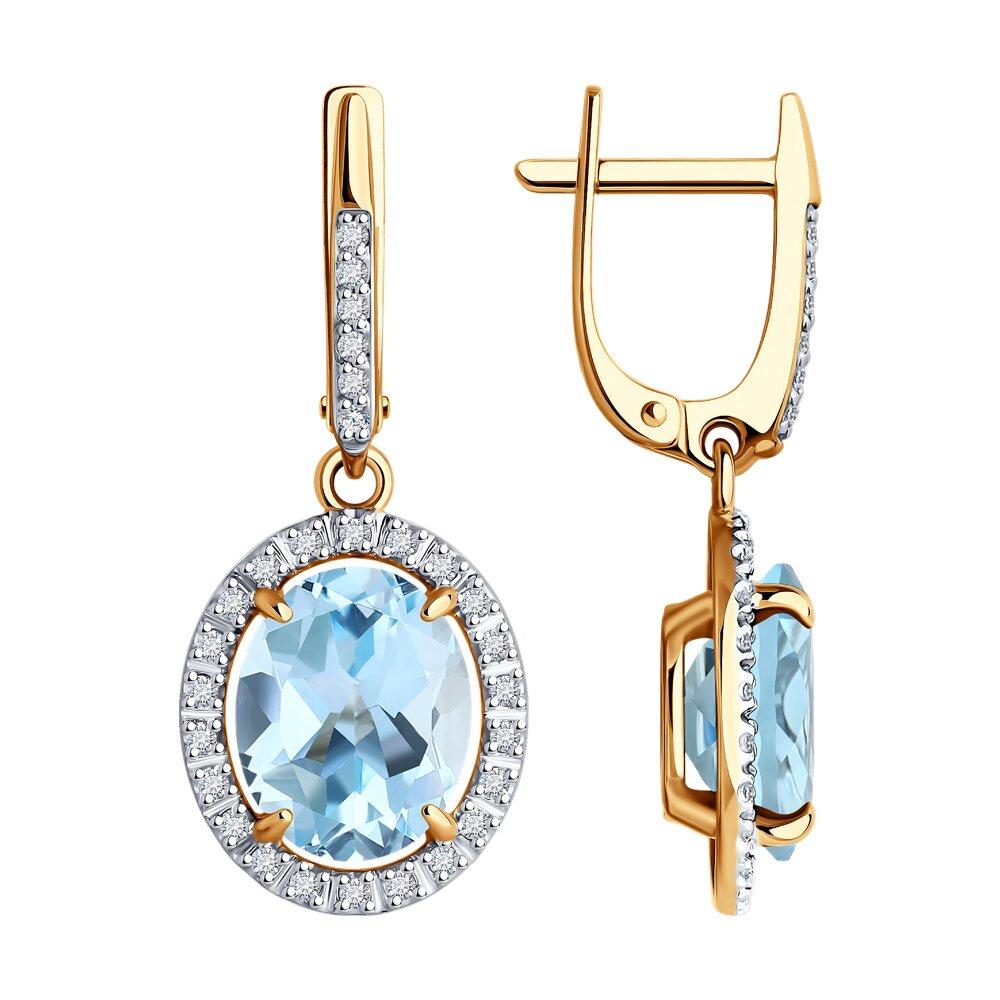 Серьги длинные Diamant, красное золото 585 проба, вставка фианит/топаз (Diamant, Россия) — от 2493.90 руб. в сети магазинов DIAMANTE забронировать в магазине Серьги длинные Diamant, красное золото 585 проба, вставка фианит/топаз (Diamant, Россия)