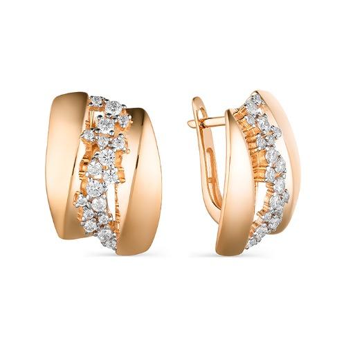 Серьги с английским замком 7 Карат, красное золото 585 проба, вставка фианит (7 Карат, Беларусь) — от 2538.90 руб. в сети магазинов DIAMANTE забронировать в магазине Серьги с английским замком 7 Карат, красное золото 585 проба, вставка фианит