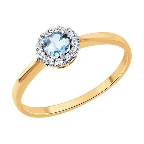 Кольцо декоративное Diamant, красное золото 585 проба, вставка фианит/топаз (Diamant, Россия) — от 924.92 руб. в сети магазинов DIAMANTE забронировать в магазине Кольцо декоративное Diamant, красное золото 585 проба, вставка фианит/топаз (Diamant, Россия)