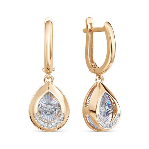 Серьги длинные Prestige, красное золото 585 проба, вставка бриллиант (Prestige, Россия) — от 4998.08 руб. в сети магазинов DIAMANTE забронировать в магазине Серьги длинные Prestige, красное золото 585 проба, вставка бриллиант (Prestige, Россия)