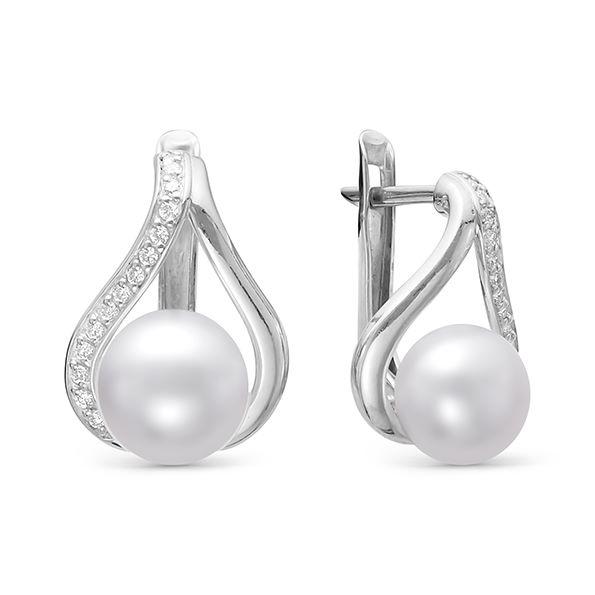 Серьги с английским замком Zlato, серебро 925 проба, вставка фианит/жемчуг (Zlato, Россия) — от 156.53 руб. в сети магазинов DIAMANTE забронировать в магазине Серьги с английским замком Zlato, серебро 925 проба, вставка фианит/жемчуг