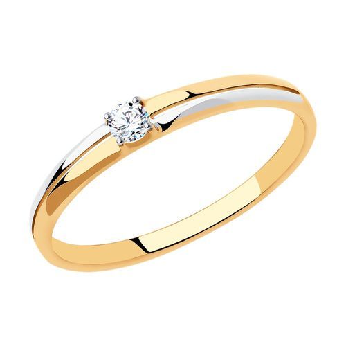 Кольцо помолвочное Diamant, красное золото 585 проба, вставка фианит (Diamant, Россия) — от 466.62 руб. в сети магазинов DIAMANTE забронировать в магазине Кольцо помолвочное Diamant, красное золото 585 проба, вставка фианит (Diamant, Россия)
