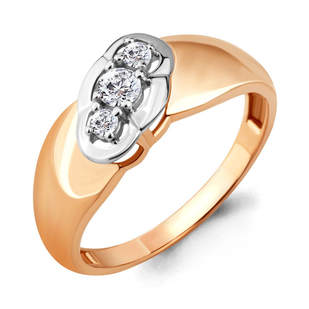 Кольцо декоративное Aquamarine, красное золото 585 проба, вставка фианит (Aquamarine, Россия) — от 1227.33 руб. в сети магазинов DIAMANTE забронировать в магазине Кольцо декоративное Aquamarine, красное золото 585 проба, вставка фианит (Aquamarine, Россия)