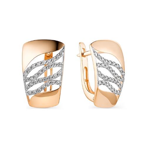 Серьги с английским замком 7 Карат, красное золото 585 проба, вставка фианит (7 Карат, Беларусь) — от 1521.98 руб. в сети магазинов DIAMANTE забронировать в магазине Серьги с английским замком 7 Карат, красное золото 585 проба, вставка фианит