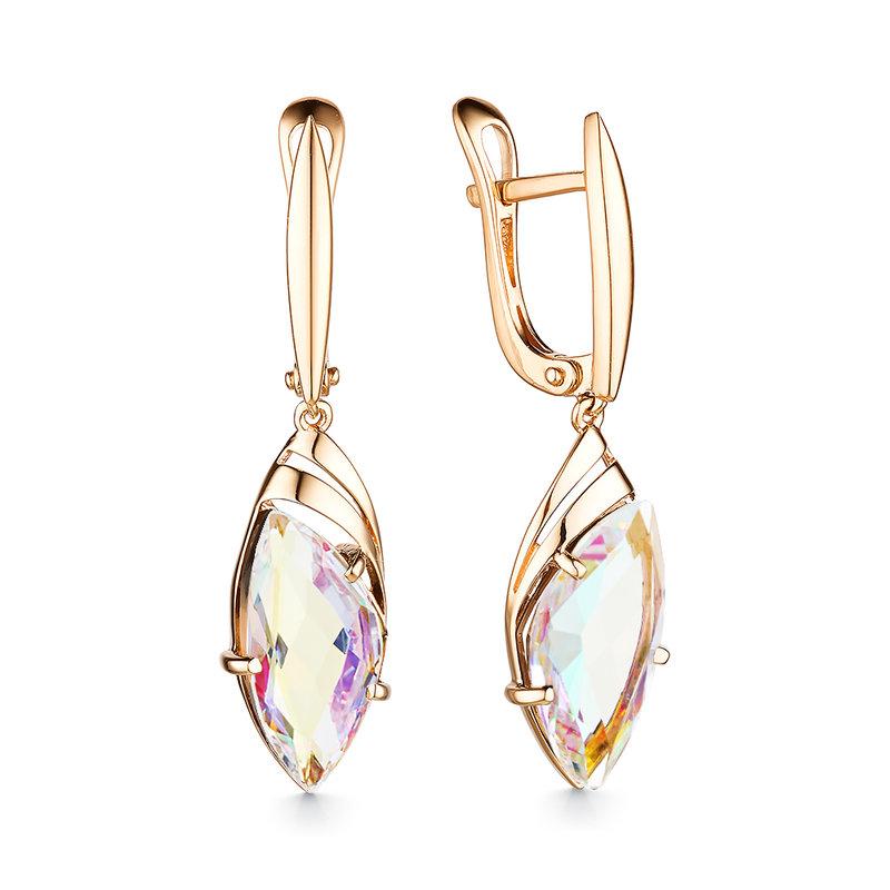 Серьги длинные GRANAT JEWELRY, красное золото 585 проба, вставка кварц (GRANAT JEWELRY, Россия) — от 2128.00 руб. в сети магазинов DIAMANTE забронировать в магазине Серьги длинные GRANAT JEWELRY, красное золото 585 проба, вставка кварц