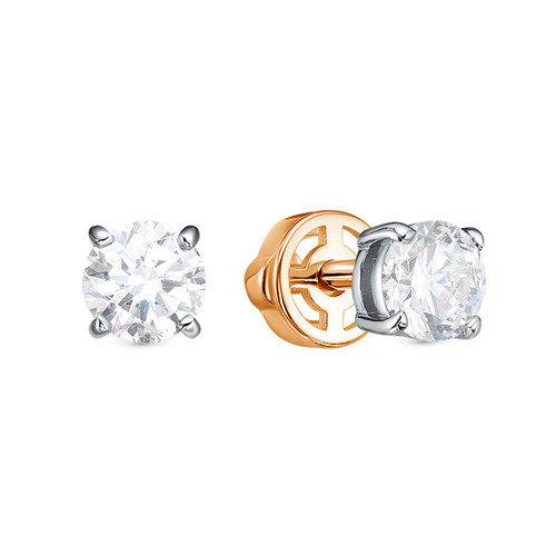 Серьги пусеты BUBLIK JEWELRY, красное золото 585 проба, вставка бриллиант (BUBLIK JEWELRY, Россия) — от 4801.71 руб. в сети магазинов DIAMANTE забронировать в магазине Серьги пусеты BUBLIK JEWELRY, красное золото 585 проба, вставка бриллиант