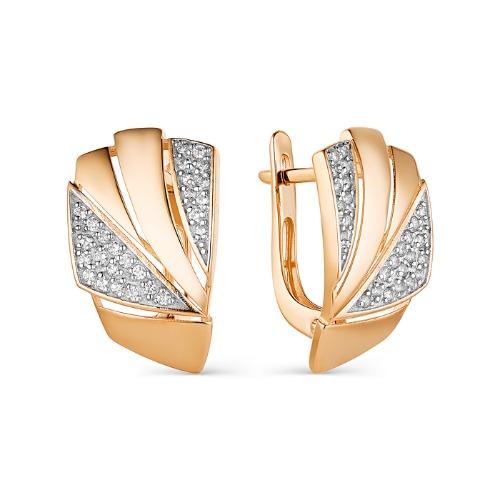 Серьги с английским замком 7 Карат, красное золото 585 проба, вставка фианит (7 Карат, Беларусь) — от 1713.08 руб. в сети магазинов DIAMANTE забронировать в магазине Серьги с английским замком 7 Карат, красное золото 585 проба, вставка фианит