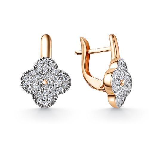 Серьги с английским замком 7 Карат, красное золото 585 проба, вставка фианит (7 Карат, Беларусь) — от 1590.23 руб. в сети магазинов DIAMANTE забронировать в магазине Серьги с английским замком 7 Карат, красное золото 585 проба, вставка фианит