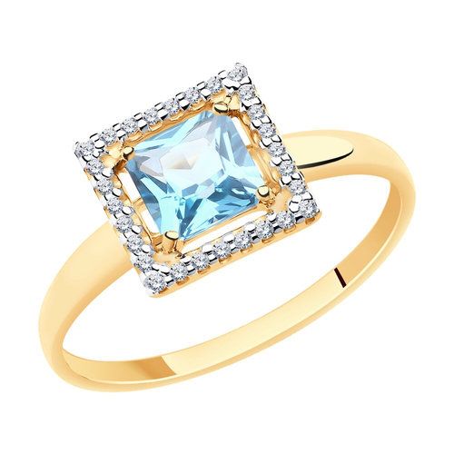 Кольцо декоративное Diamant, красное золото 585 проба, вставка фианит/топаз (Diamant, Россия) — от 1142.41 руб. в сети магазинов DIAMANTE забронировать в магазине Кольцо декоративное Diamant, красное золото 585 проба, вставка фианит/топаз (Diamant, Россия)