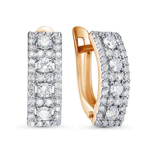 Серьги с английским замком BUBLIK JEWELRY, красное золото 585 проба, вставка бриллиант (BUBLIK JEWELRY, Россия) — от 5420.43 руб. в сети магазинов DIAMANTE забронировать в магазине Серьги с английским замком BUBLIK JEWELRY, красное золото 585 проба, вставка бриллиант
