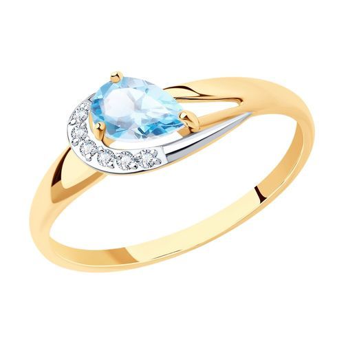 Кольцо декоративное Diamant, красное золото 585 проба, вставка фианит/топаз (Diamant, Россия) — от 771.25 руб. в сети магазинов DIAMANTE забронировать в магазине Кольцо декоративное Diamant, красное золото 585 проба, вставка фианит/топаз (Diamant, Россия)