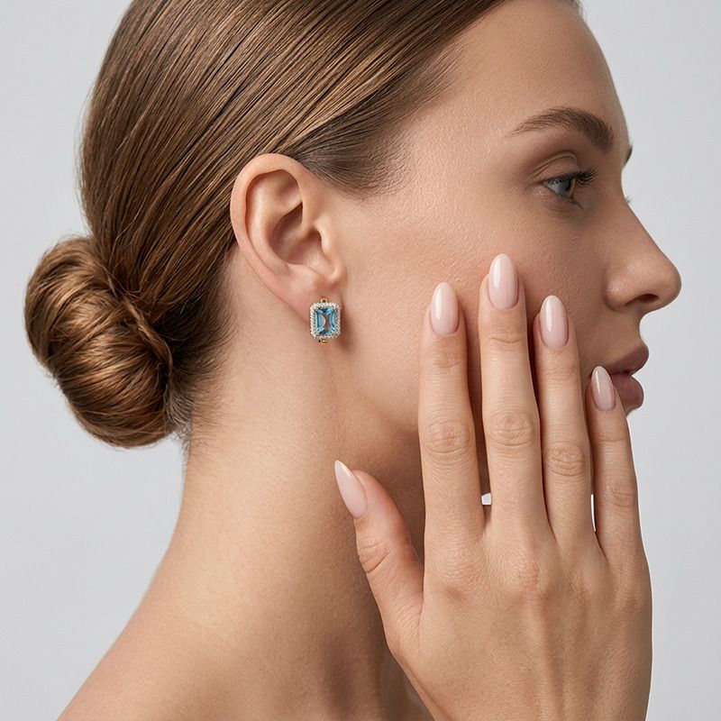 Серьги с английским замком GRANAT JEWELRY, красное золото 585 проба, вставка топаз (GRANAT JEWELRY, Россия) — от 2014.95 руб. в сети магазинов DIAMANTE забронировать в магазине Серьги с английским замком GRANAT JEWELRY, красное золото 585 проба, вставка топаз (GRANAT JEWELRY, Россия)