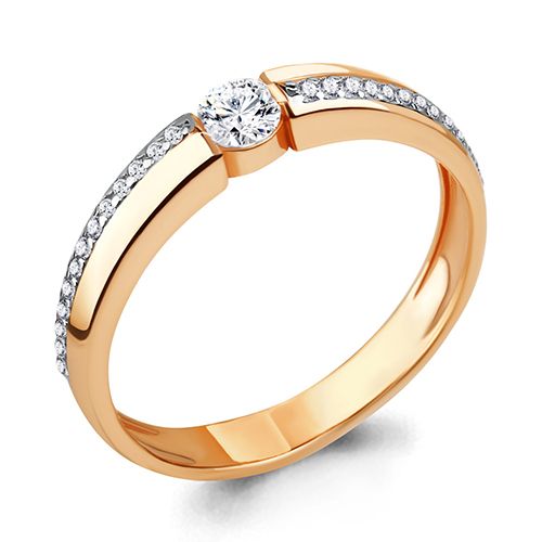 Кольцо помолвочное Aquamarine, красное золото 585 проба, вставка фианит (Aquamarine, Россия) — от 841.50 руб. в сети магазинов DIAMANTE забронировать в магазине Кольцо помолвочное Aquamarine, красное золото 585 проба, вставка фианит (Aquamarine, Россия)