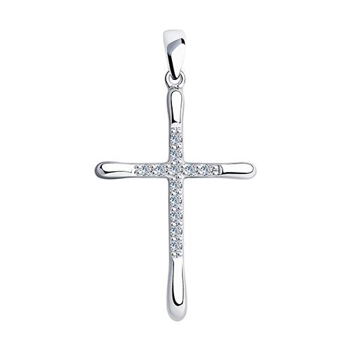 Подвеска крестик Diamant, серебро 925 проба, вставка фианит (Diamant, Россия) — от 29.99 руб. в сети магазинов DIAMANTE забронировать в магазине Подвеска крестик Diamant, серебро 925 проба, вставка фианит (Diamant, Россия)