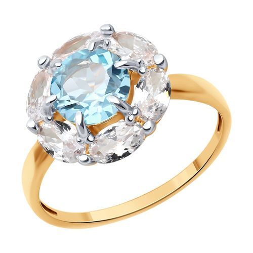 Кольцо декоративное Diamant, красное золото 585 проба, вставка фианит/топаз (Diamant, Россия) — от 1650.60 руб. в сети магазинов DIAMANTE забронировать в магазине Кольцо декоративное Diamant, красное золото 585 проба, вставка фианит/топаз (Diamant, Россия)