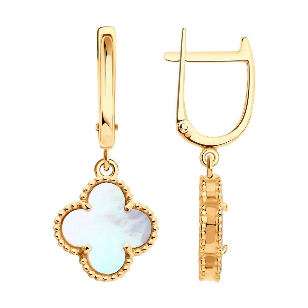 Серьги длинные, красное золото 585 проба, вставка перламутр (Россия) — от 2376.00 руб. в сети магазинов DIAMANTE забронировать в магазине Серьги длинные, красное золото 585 проба, вставка перламутр (Россия)