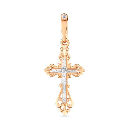 Подвеска крестик Aquamarine, красное золото 585 проба, вставка фианит (Aquamarine, Россия) — от 549.78 руб. в сети магазинов DIAMANTE забронировать в магазине Подвеска крестик Aquamarine, красное золото 585 проба, вставка фианит (Aquamarine, Россия)
