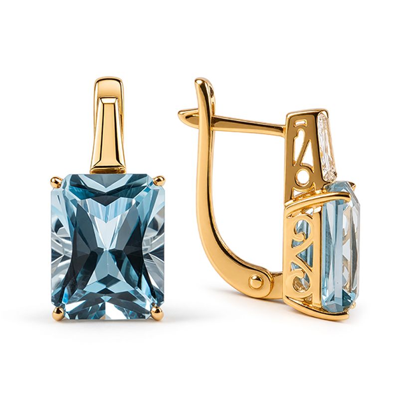 Серьги с английским замком GRANAT JEWELRY, красное золото 585 проба, вставка топаз (GRANAT JEWELRY, Россия) — от 2653.35 руб. в сети магазинов DIAMANTE забронировать в магазине Серьги с английским замком GRANAT JEWELRY, красное золото 585 проба, вставка топаз (GRANAT JEWELRY, Россия)