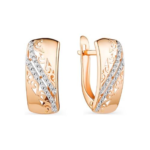 Серьги с английским замком 7 Карат, красное золото 585 проба, вставка фианит (7 Карат, Беларусь) — от 1153.43 руб. в сети магазинов DIAMANTE забронировать в магазине Серьги с английским замком 7 Карат, красное золото 585 проба, вставка фианит