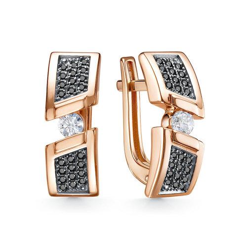 Серьги с английским замком Berger, красное золото 585 проба, вставка фианит (Berger, Россия) — от 1882.12 руб. в сети магазинов DIAMANTE забронировать в магазине Серьги с английским замком Berger, красное золото 585 проба, вставка фианит (Berger, Россия)
