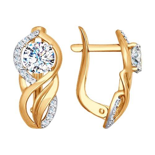 Серьги с английским замком SOKOLOV, красное золото 375 проба, вставка фианит (SOKOLOV, Россия) — от 903.00 руб. в сети магазинов DIAMANTE забронировать в магазине Серьги с английским замком SOKOLOV, красное золото 375 проба, вставка фианит (SOKOLOV, Россия)