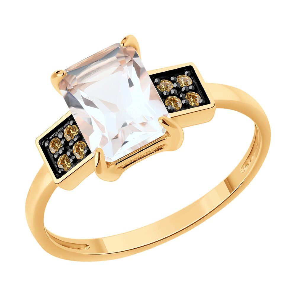 Кольцо декоративное Diamant, красное золото 585 проба, вставка фианит/хрусталь (Diamant, Россия) — от 1434.51 руб. в сети магазинов DIAMANTE забронировать в магазине Кольцо декоративное Diamant, красное золото 585 проба, вставка фианит/хрусталь (Diamant, Россия)