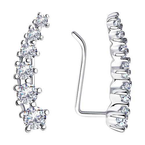 Серьги клаймберы Diamant, серебро 925 проба, вставка фианит (Diamant, Россия) — от 163.44 руб. в сети магазинов DIAMANTE забронировать в магазине Серьги клаймберы Diamant, серебро 925 проба, вставка фианит