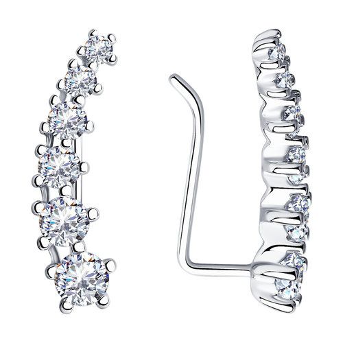 Серьги клаймберы Diamant, серебро 925 проба, вставка фианит (Diamant, Россия) — от 163.44 руб. в сети магазинов DIAMANTE забронировать в магазине Серьги клаймберы Diamant, серебро 925 проба, вставка фианит (Diamant, Россия)
