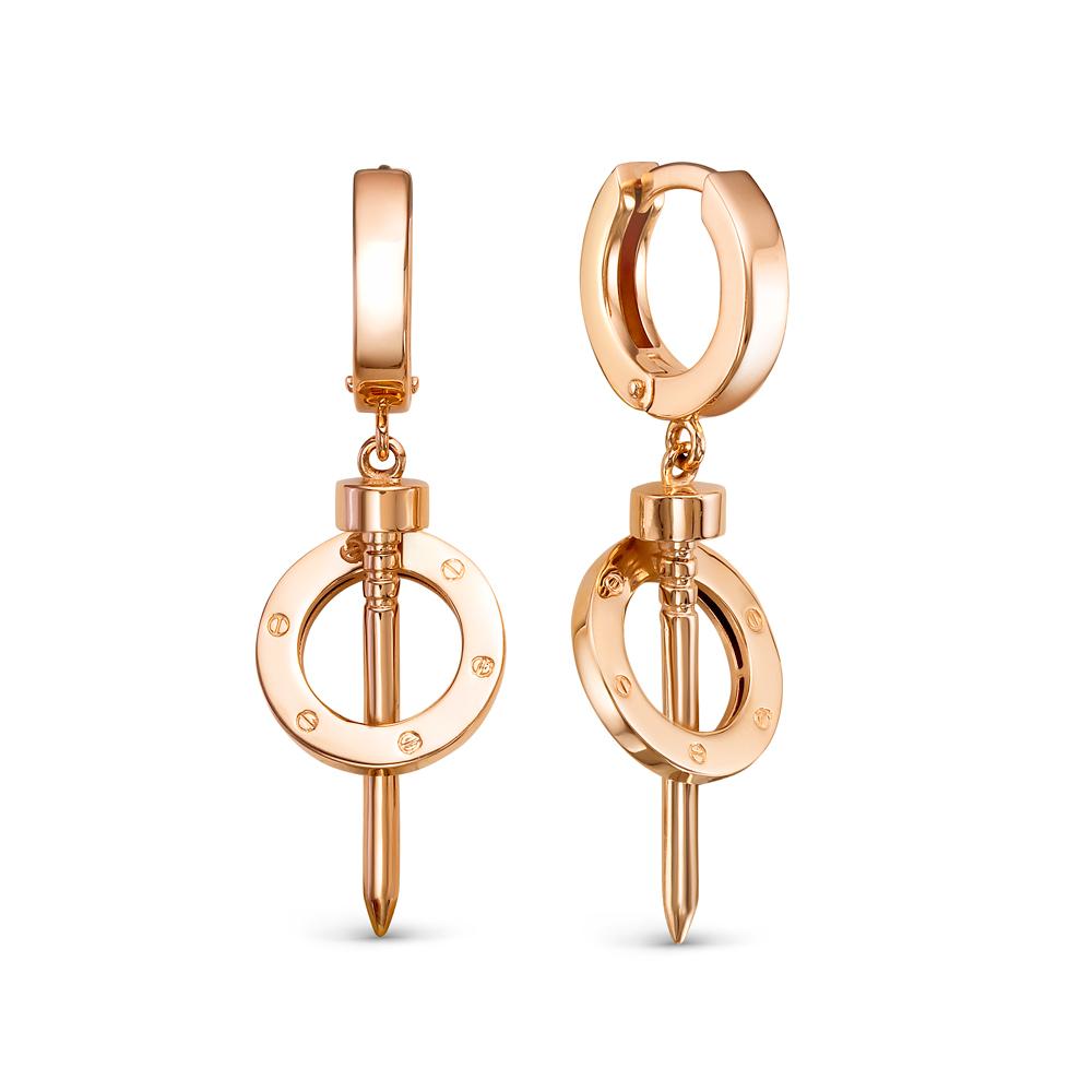 Серьги длинные Berger, красное золото 585 проба (Berger, Россия) — от 2695.15 руб. в сети магазинов DIAMANTE забронировать в магазине Серьги длинные Berger, красное золото 585 проба