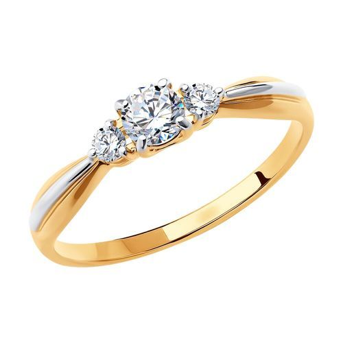 Кольцо помолвочное Diamant, красное золото 585 проба, вставка фианит (Diamant, Россия) — от 996.72 руб. в сети магазинов DIAMANTE забронировать в магазине Кольцо помолвочное Diamant, красное золото 585 проба, вставка фианит (Diamant, Россия)