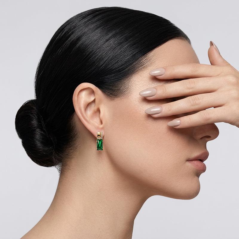 Серьги с английским замком GRANAT JEWELRY, красное золото 585 проба, вставка изумруд (GRANAT JEWELRY, Россия) — от 2085.68 руб. в сети магазинов DIAMANTE забронировать в магазине Серьги с английским замком GRANAT JEWELRY, красное золото 585 проба, вставка изумруд (GRANAT JEWELRY, Россия)