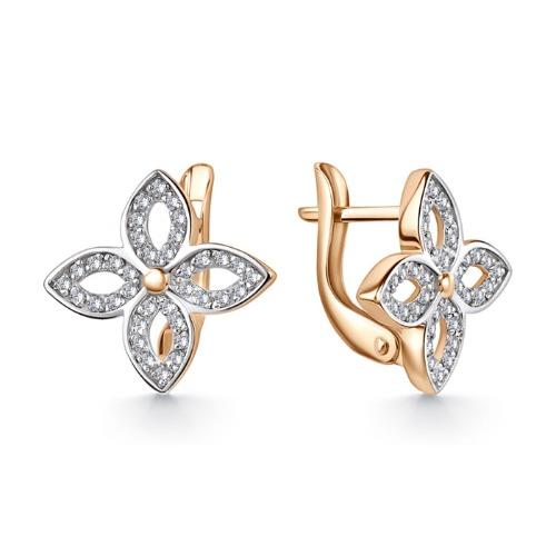 Серьги с английским замком 7 Карат, красное золото 585 проба, вставка фианит (7 Карат, Беларусь) — от 1542.45 руб. в сети магазинов DIAMANTE забронировать в магазине Серьги с английским замком 7 Карат, красное золото 585 проба, вставка фианит