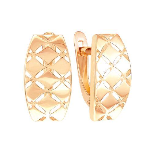 Серьги с английским замком ZOLOTYE UZORY, красное золото 585 проба (ZOLOTYE UZORY, Россия) — от 1543.50 руб. в сети магазинов DIAMANTE забронировать в магазине Серьги с английским замком ZOLOTYE UZORY, красное золото 585 проба