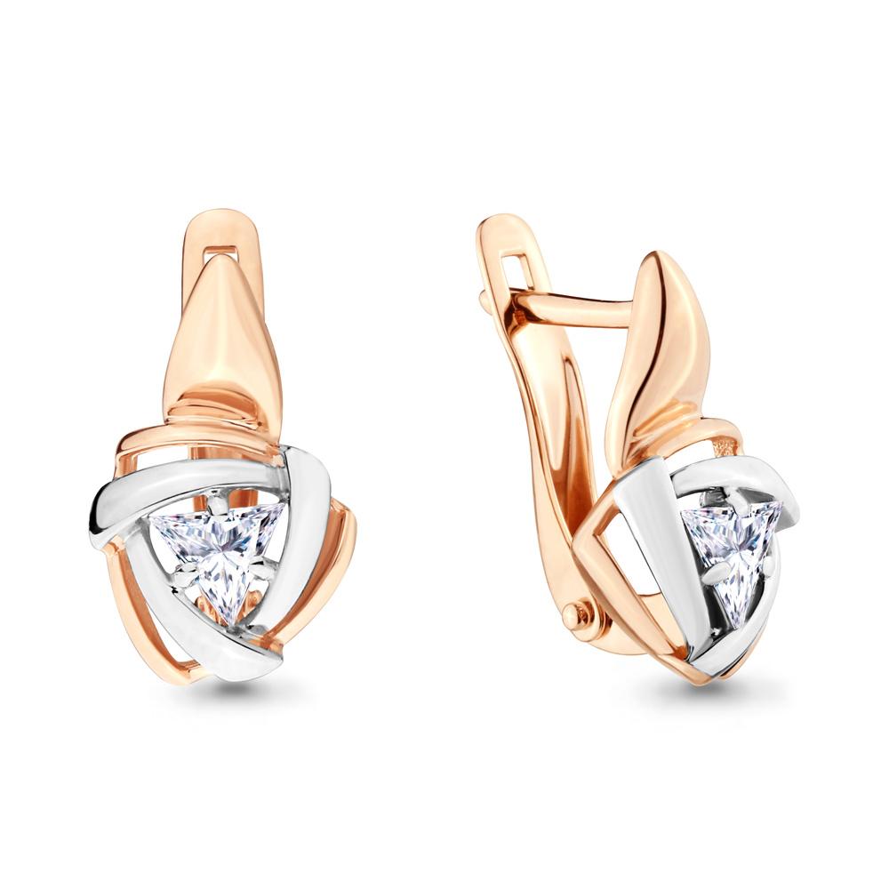 Серьги с английским замком Aquamarine, красное золото 585 проба, вставка фианит (Aquamarine, Россия) — от 1824.00 руб. в сети магазинов DIAMANTE забронировать в магазине Серьги с английским замком Aquamarine, красное золото 585 проба, вставка фианит (Aquamarine, Россия)