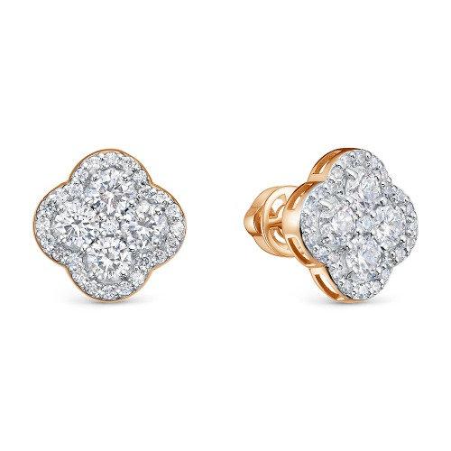 Серьги пусеты BUBLIK JEWELRY, красное золото 585 проба, вставка бриллиант (BUBLIK JEWELRY, Россия) — от 6462.93 руб. в сети магазинов DIAMANTE забронировать в магазине Серьги пусеты BUBLIK JEWELRY, красное золото 585 проба, вставка бриллиант