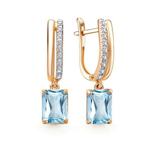 Серьги длинные GRANAT JEWELRY, красное золото 585 проба, вставка топаз (GRANAT JEWELRY, Россия) — от 2034.90 руб. в сети магазинов DIAMANTE забронировать в магазине Серьги длинные GRANAT JEWELRY, красное золото 585 проба, вставка топаз
