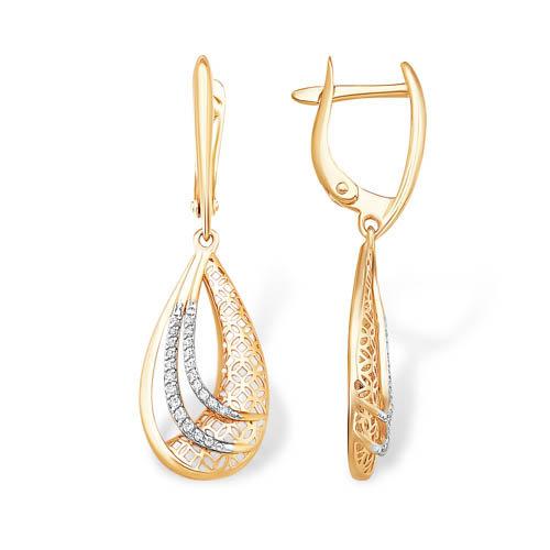 Серьги длинные 7 Карат, красное золото 585 проба, вставка фианит (7 Карат, Беларусь) — от 1799.00 руб. в сети магазинов DIAMANTE забронировать в магазине Серьги длинные 7 Карат, красное золото 585 проба, вставка фианит (7 Карат, Беларусь)