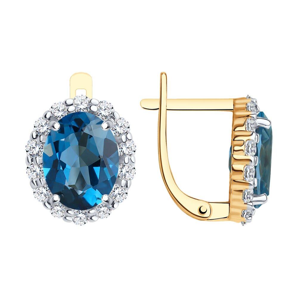 Серьги с английским замком SOKOLOV, красное золото 585 проба, вставка фианит/топаз (SOKOLOV, Россия) — от 1906.74 руб. в сети магазинов DIAMANTE забронировать в магазине Серьги с английским замком SOKOLOV, красное золото 585 проба, вставка фианит/топаз (SOKOLOV, Россия)