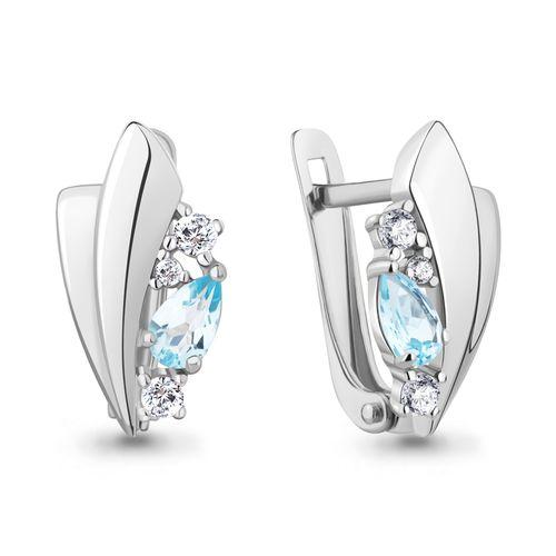 Серьги с английским замком Aquamarine, серебро 925 проба, вставка фианит (Aquamarine, Россия) — от 65.17 руб. в сети магазинов DIAMANTE забронировать в магазине Серьги с английским замком Aquamarine, серебро 925 проба, вставка фианит (Aquamarine, Россия)