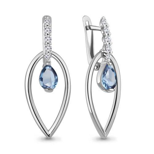 Серьги длинные Aquamarine, серебро 925 проба, вставка фианит (Aquamarine, Россия) — от 292.91 руб. в сети магазинов DIAMANTE забронировать в магазине Серьги длинные Aquamarine, серебро 925 проба, вставка фианит (Aquamarine, Россия)