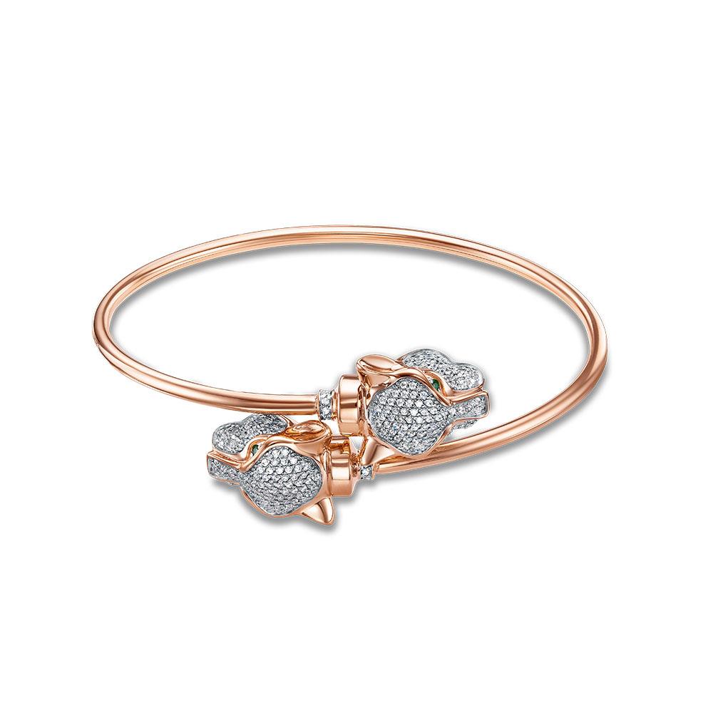 Браслет жесткий Berger, красное золото 585 проба, вставка фианит (Berger, Россия) — от 4437.18 руб. в сети магазинов DIAMANTE забронировать в магазине Браслет жесткий Berger, красное золото 585 проба, вставка фианит