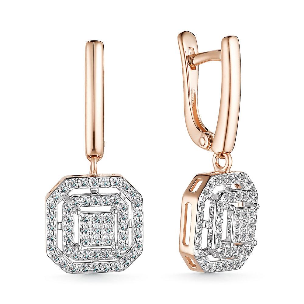 Серьги длинные Bellissima, красное золото 585 проба, вставка бриллиант (Bellissima, Россия) — от 5375.95 руб. в сети магазинов DIAMANTE забронировать в магазине Серьги длинные Bellissima, красное золото 585 проба, вставка бриллиант (Bellissima, Россия)