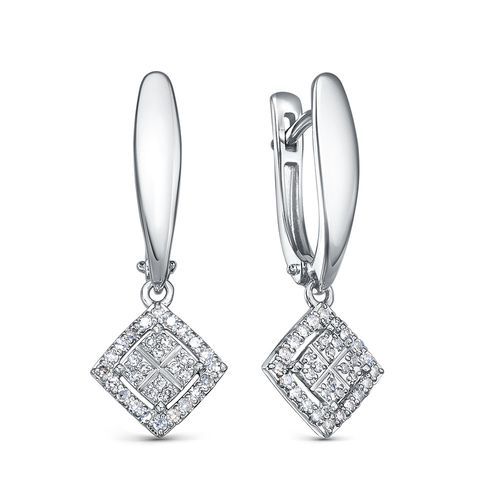 Серьги длинные RoseGrace, белое золото 585 проба, вставка бриллиант (RoseGrace, Россия) — от 2996.20 руб. в сети магазинов DIAMANTE забронировать в магазине Серьги длинные RoseGrace, белое золото 585 проба, вставка бриллиант (RoseGrace, Россия)