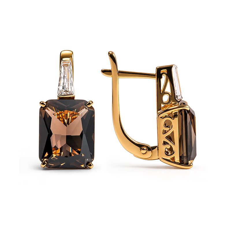 Серьги с английским замком GRANAT JEWELRY, красное золото 585 проба, вставка раухтопаз (GRANAT JEWELRY, Россия) — от 2480.45 руб. в сети магазинов DIAMANTE забронировать в магазине Серьги с английским замком GRANAT JEWELRY, красное золото 585 проба, вставка раухтопаз (GRANAT JEWELRY, Россия)