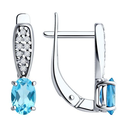 Серьги с английским замком Diamant, серебро 925 проба, вставка фианит/топаз (Diamant, Россия) — от 169.98 руб. в сети магазинов DIAMANTE забронировать в магазине Серьги с английским замком Diamant, серебро 925 проба, вставка фианит/топаз (Diamant, Россия)